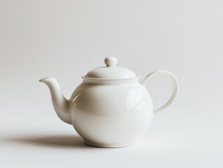 A white porcelain teapot on a white background