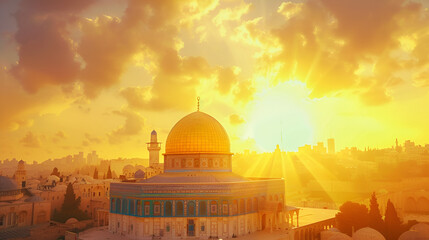 Dome of the rock aqsa mosque old city of jerusalempalestine looking soo nice mosque 
