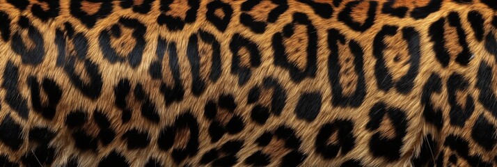 A close up of a leopard print fabric. The pattern is very detailed and the colors are rich and bold. Concept of luxury and sophistication, as well as a connection to the wild and untamed