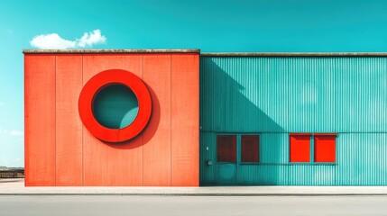 Minimalist Architecture with Contrasting Colors