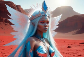 A breathtakingly ethereal Elysian Martian priestess