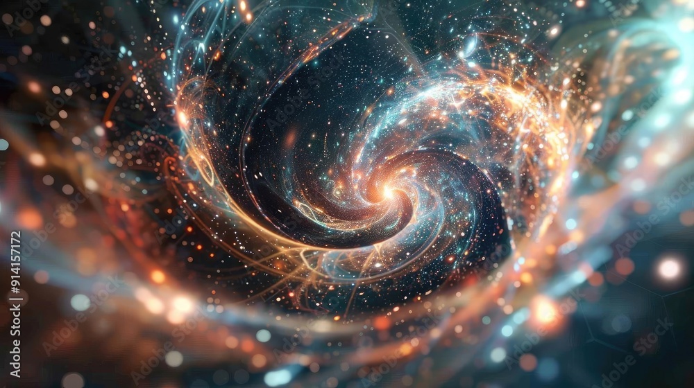 Wall mural a mesmerizing cosmic swirl of colors and stars, capturing the beauty of space in a stunning visual r