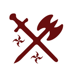 sword weapon, vector, logo, vector illustration, abstract, art, 3d rendering, silhouette