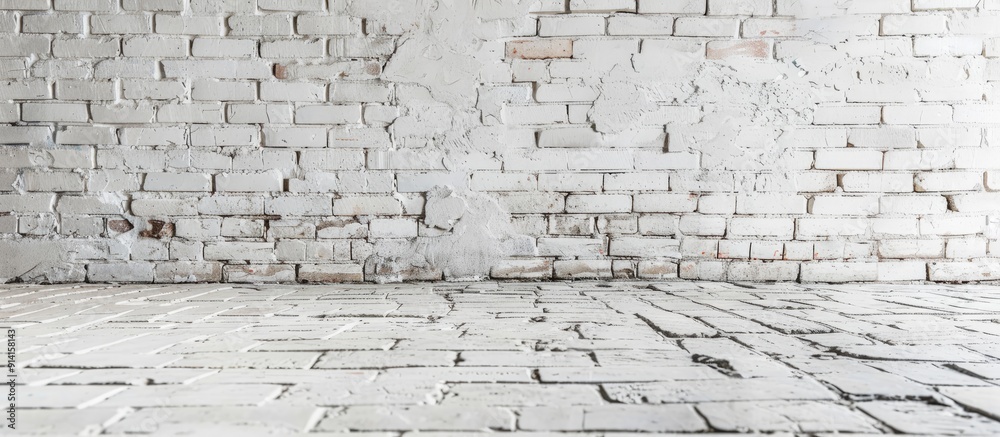 Aufkleber white bricks creating a backdrop with copy space image