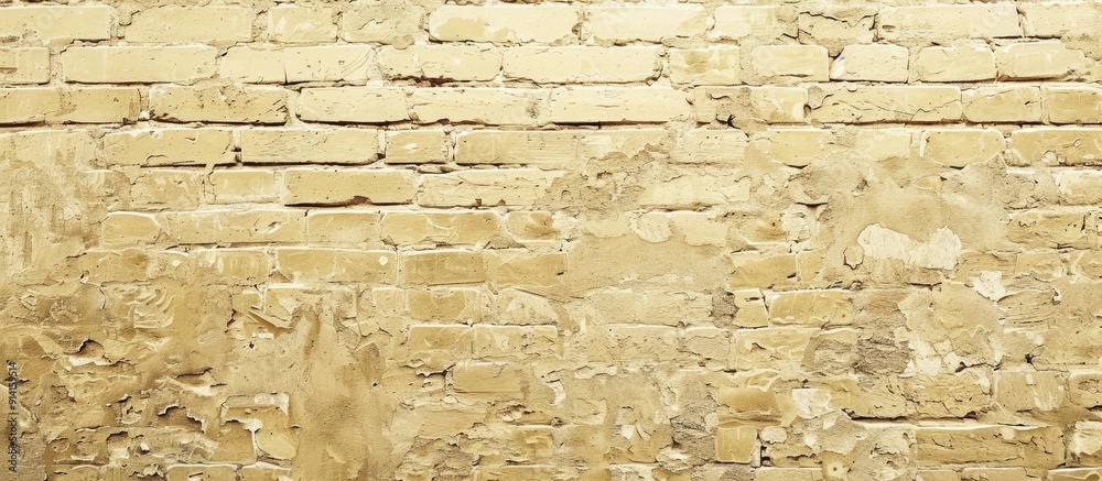 Aufkleber a tan painted brick wall backdrop with copy space image for text
