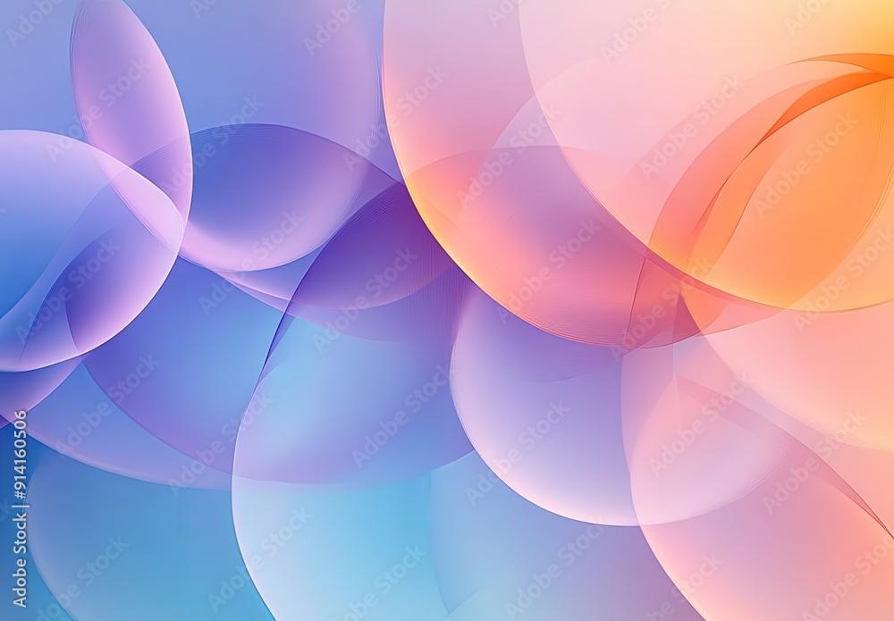 Poster an abstract background with overlapping circles and transparency effects, creating a sense of lightn