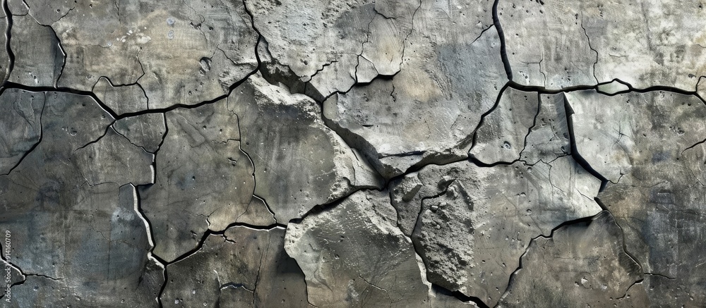 Poster perfect for your design projects this close up cracked concrete texture creates a captivating copy s