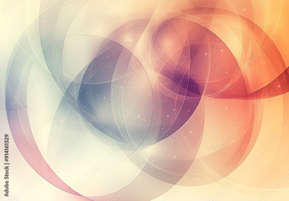 Poster an abstract background with overlapping circles and transparency effects, creating a sense of lightn