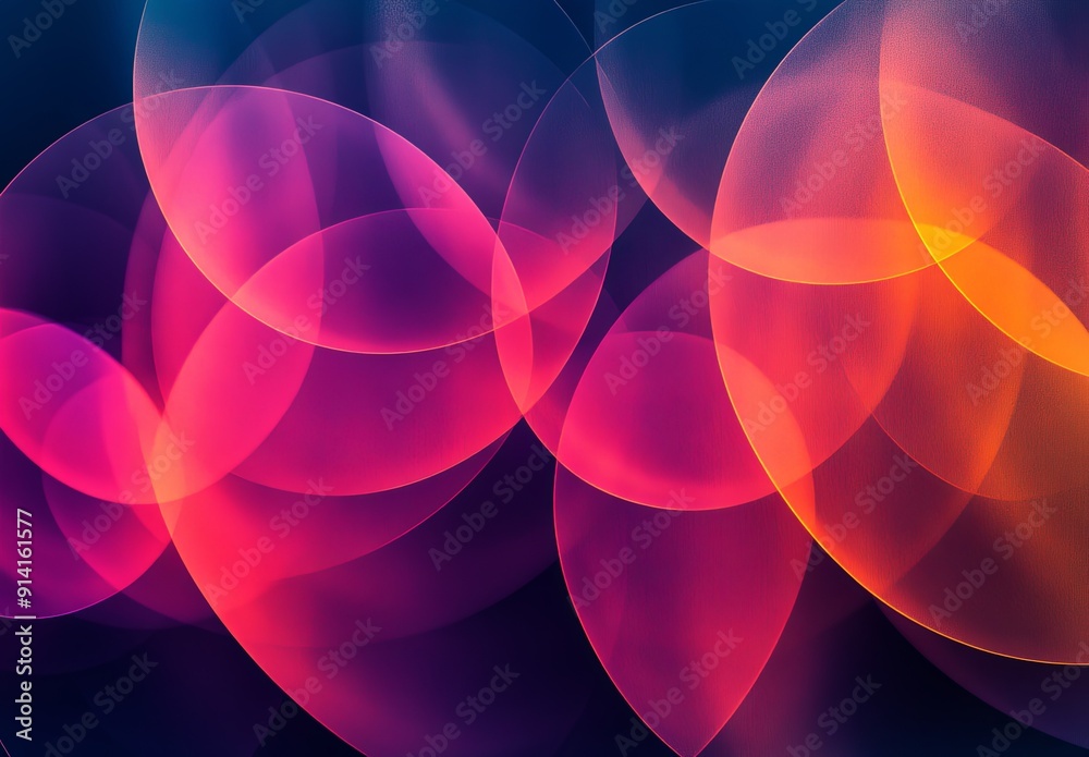 Poster an abstract background with overlapping circles and transparency effects, creating a sense of lightn