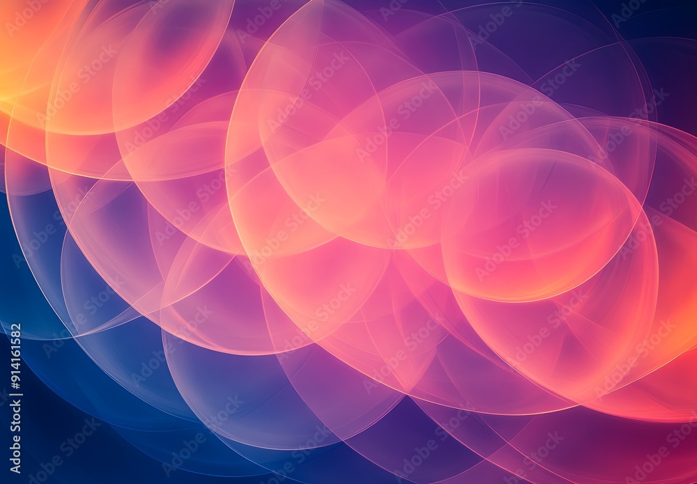 Poster an abstract background with overlapping circles and transparency effects, creating a sense of lightn