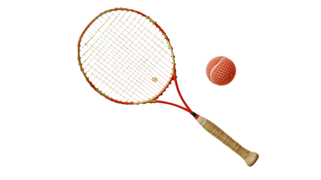 Badminton racket on transparent background