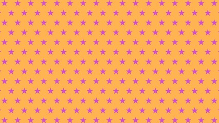 オレンジ背景に紫の星のキュートでシンプルな背