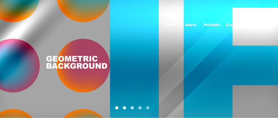 Various colorful geometric shapes abstract web template with gradients and light blur effects. Vector Illustration For Wallpaper, Banner, Background, Card, Book Illustration, landing page