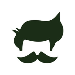 head hairstyle, mustache, beard, for barbershops and hairdressers, vector, logo, vector illustration, abstract, art, 3d rendering