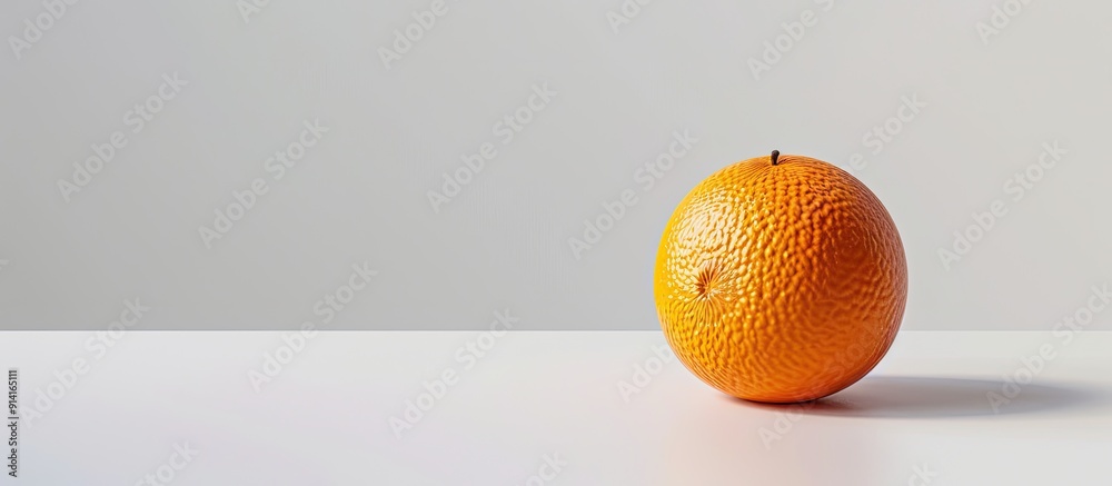 Poster Orange on a pristine white surface with copy space image