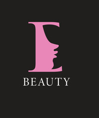 E Letter Beauty Logo, Beauty Salon Logo, Beauty Logo, Face Logo