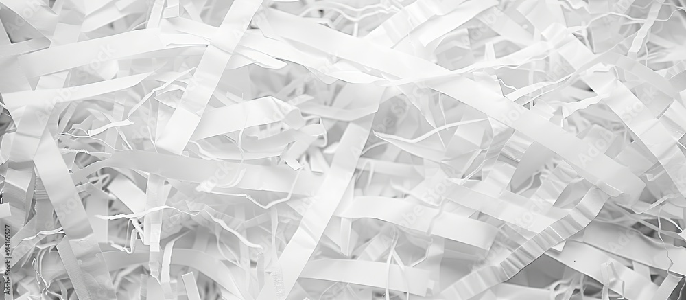 Poster white shredded paper providing a background featuring paper strips amid copy space image