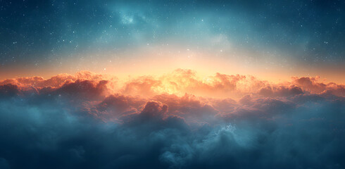 Fototapeta premium Dark blue beige grainy gradient background glowing light dark backdrop design, noise texture effect banner header poster design