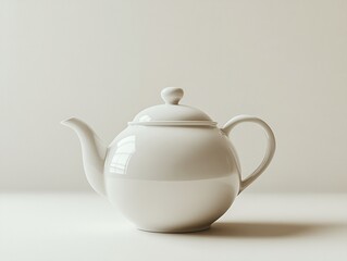 A white porcelain teapot on a white background