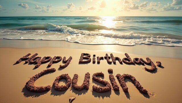 "Cheerful and Heartfelt Happy Birthday Cousin Celebration Postcard"