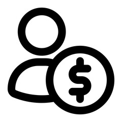 employee cost icon for illustration