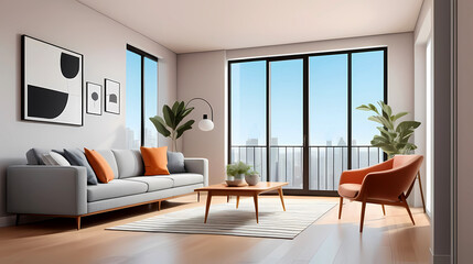 Fototapeta premium This is a clip art of living room(interior). In this page, We offer the clip art of interior and interior.