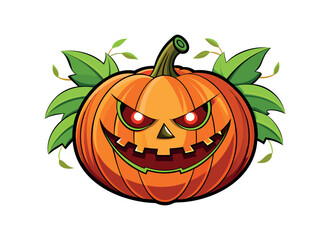 Spooky Halloween Jack-O'-Lantern Illustration