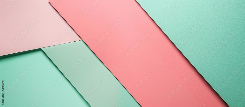 Leinwandbilder minimal fashion mock up concept featuring an abstract geometric paper background in trendy pink and 