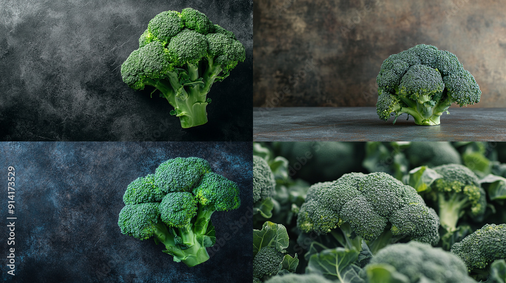 Sticker broccoli on a table