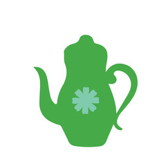 green kettle, vector, logo, silhouette, vector illustration, abstract, art, 3d rendering