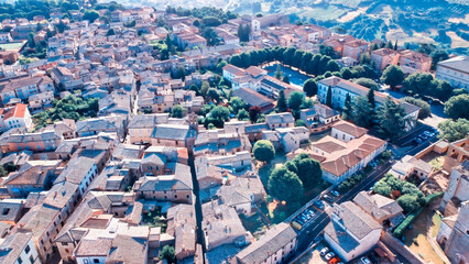 Orvieto, medieval town in central Italy. Amazing aerial view from drone.