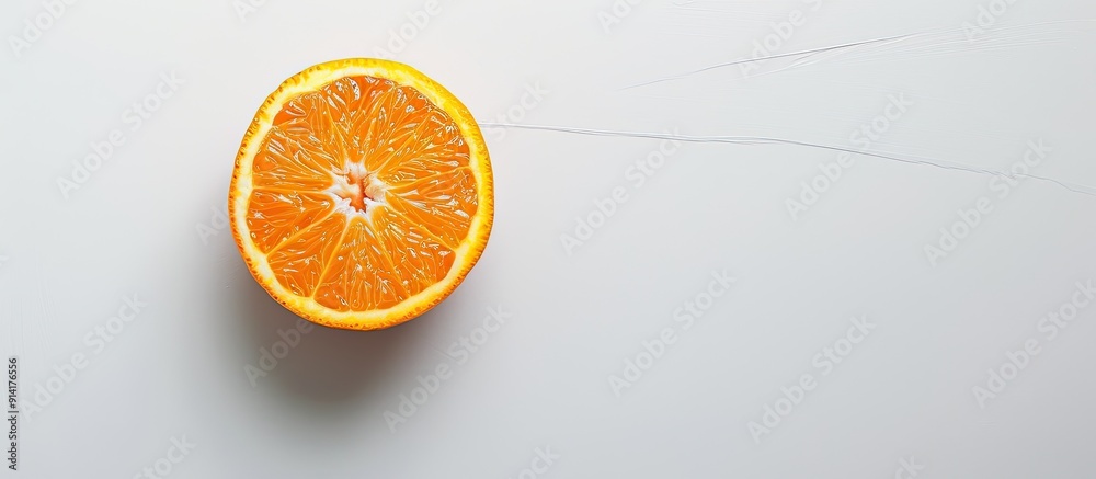 Poster orange on a pristine white surface with copy space image