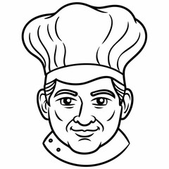 Line art of Chef's head 