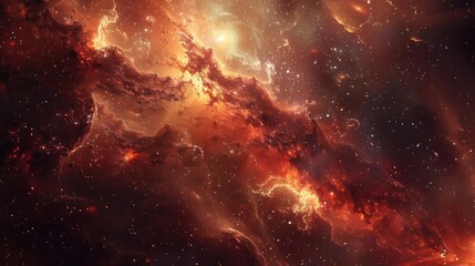 Fototapeta premium A breathtaking cosmic scene featuring vibrant nebulae and starry skies, illustrating the beauty of the universe.