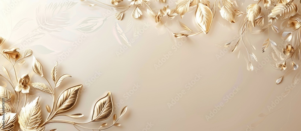 Aufkleber Background with intricate foil design adding elegance to copy space image