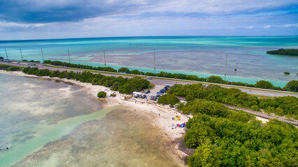 Lower Matecumbe Key, Florida - Panoramic aerial view of the beautiful landscape