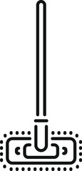 Simple line icon of a cleaning mop, evoking hygiene and household chores