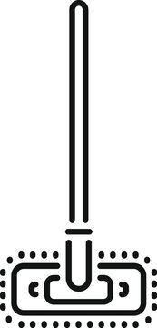 recommend clip art: Simple line icon of a cleaning mop, evoking hygiene and household chores