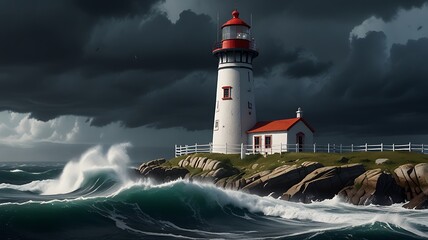 Obraz premium lighthouse on the coast of state