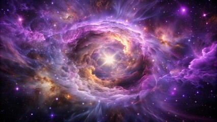 Obraz premium Purple gas nebulae in space and sparkling stars