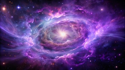 Obraz premium Purple gas nebulae in space and sparkling stars