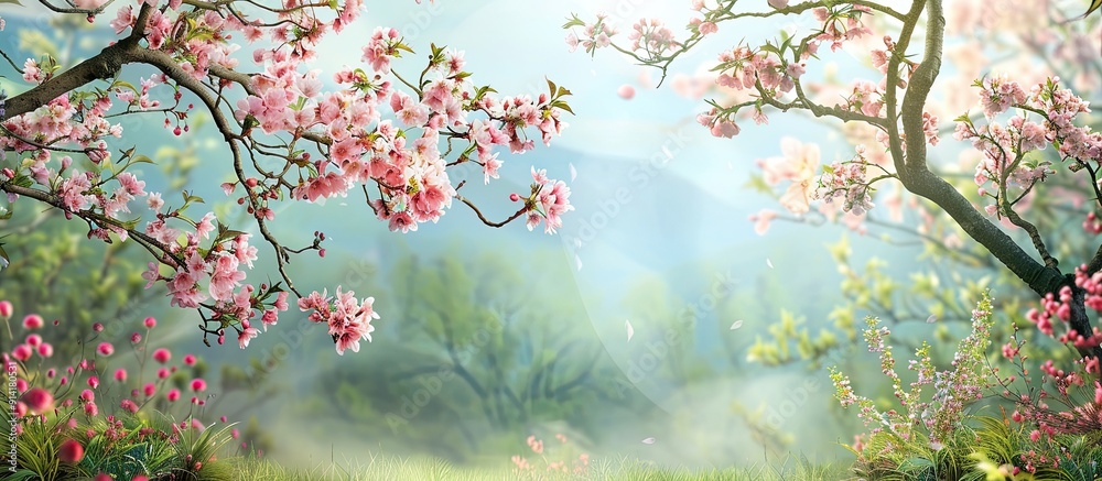 Sticker Springtime backdrop with copy space image