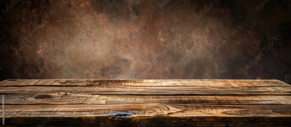 Aufkleber table made of wood providing background for an image with empty space for text or design known as a 