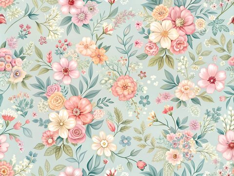 Vintage pink floral seamless pattern vector for wallpaper decor