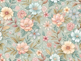 Vintage pink floral seamless pattern vector for wallpaper decor