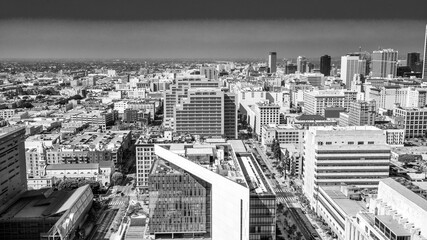 Los Angeles, CA - July 27, 2017: Aerial view of Downtown Los Angeles on a sunny day