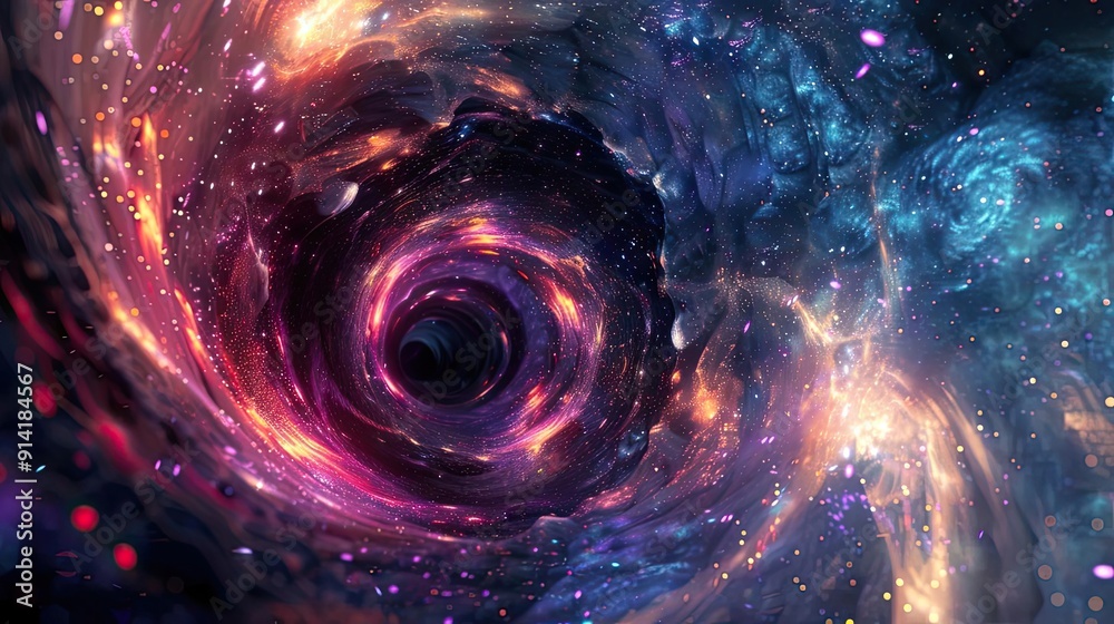 Poster stunning cosmic swirl showcasing vibrant colors and deep space textures, evoking a sense of wonder a
