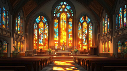 Fototapeta premium interior of the cathedral of saint