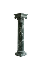 Naklejka premium Antique ancient column. Medieval pillar. Isolated transparent PNG background. Ancient roman pillar. Ancient Greek Column. With decorative elements. Historical relics from the past. 