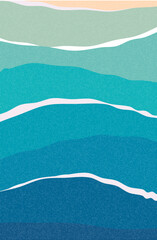 Abstract minimalist sea poster, vertical nature background with seascape.